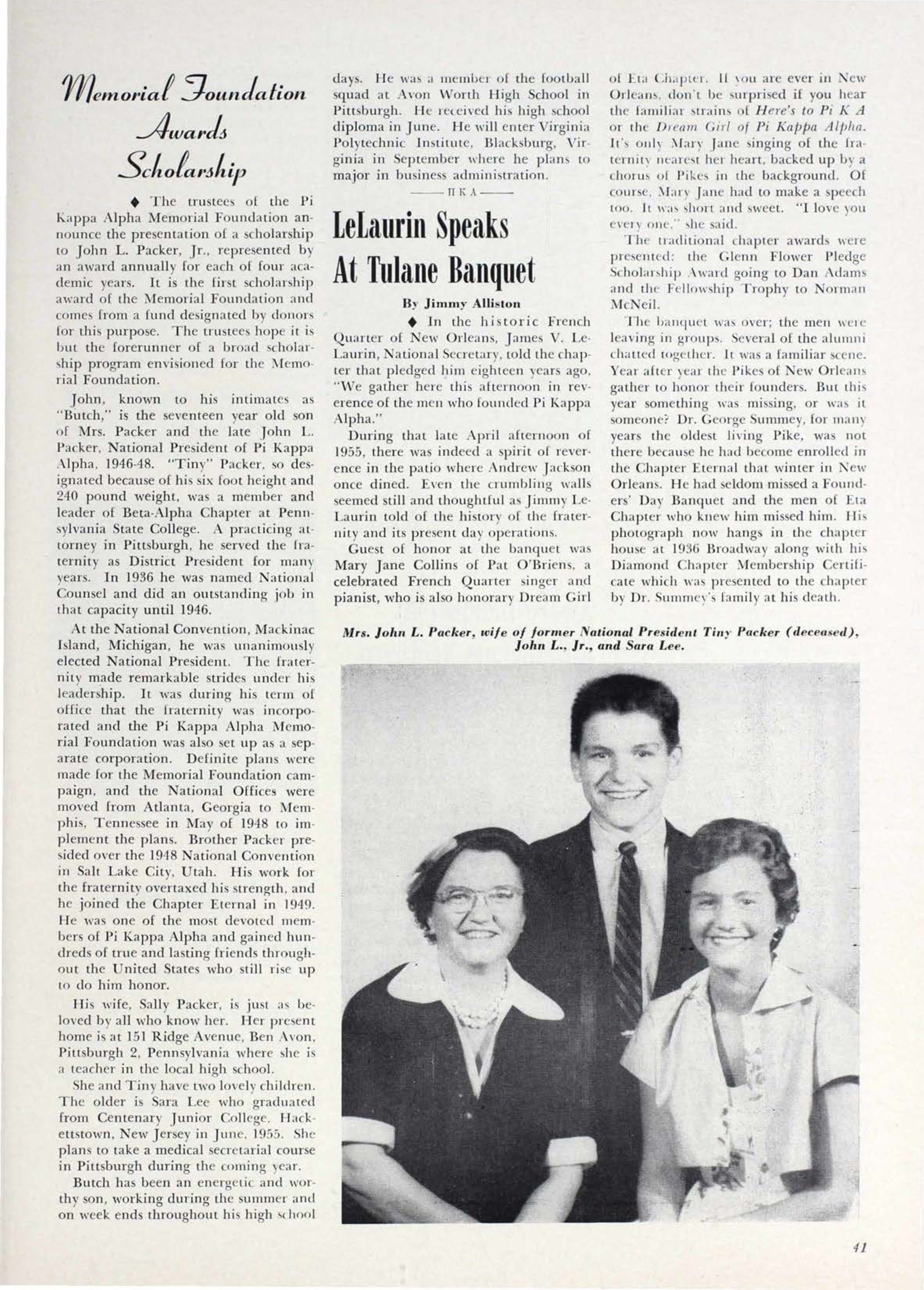 Memorial Foundation Awards Scholarship